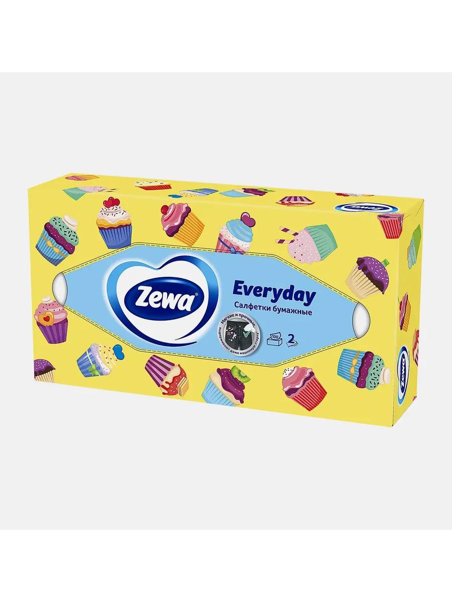 Салфетки бумажные Zewa Everyday 2 слоя 100шт в ассортименте