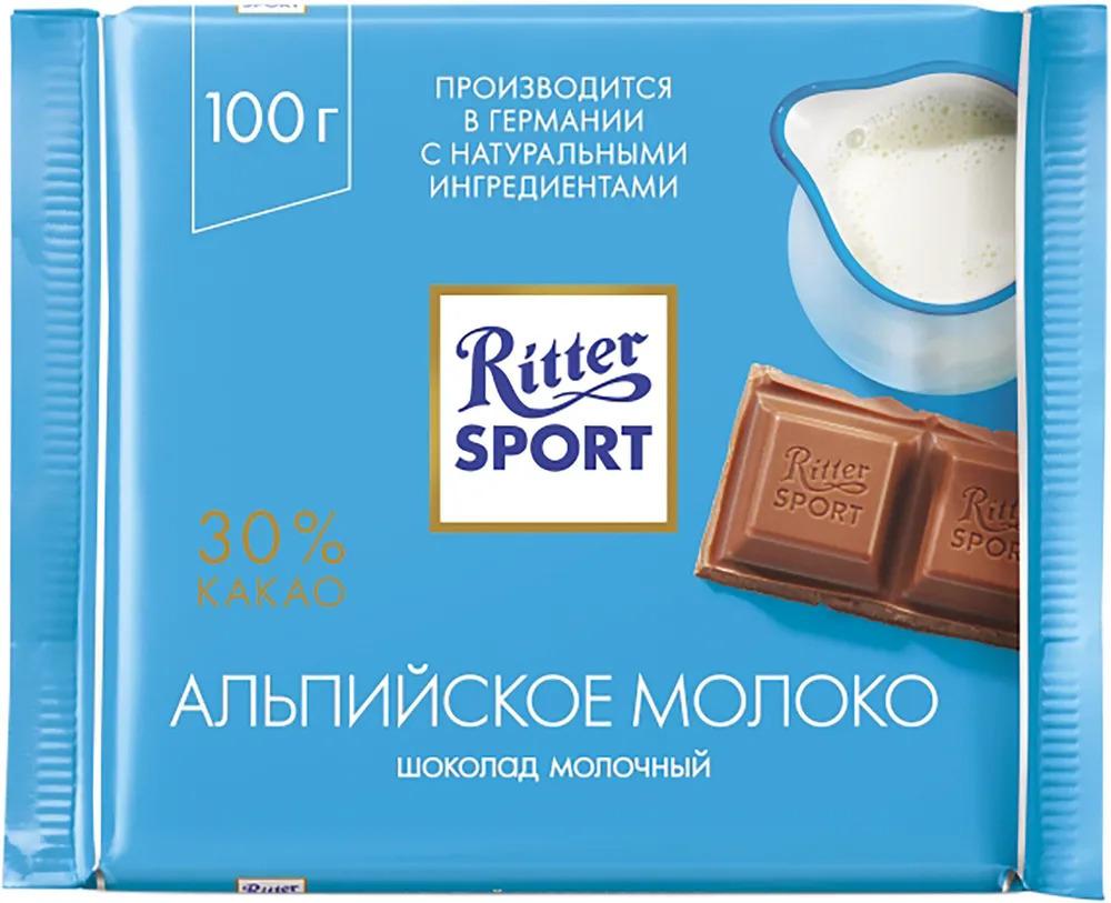 Шоколад Ritter sport молочный Альпийское молоко, 100г