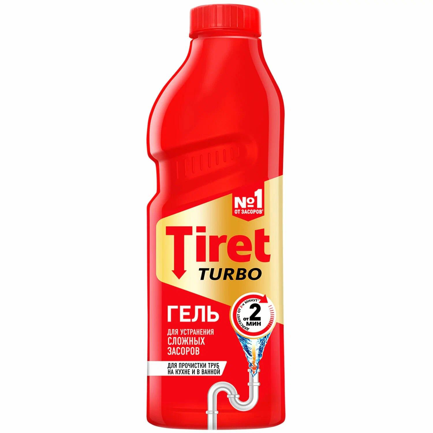 Гель для удаления засоров в канализационных трубах TIRET Turbo 1 л