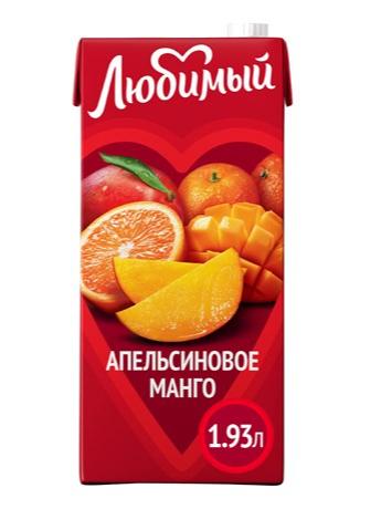 Напиток сокосодержащий Любимый Апельсиновое манго, 1.93л