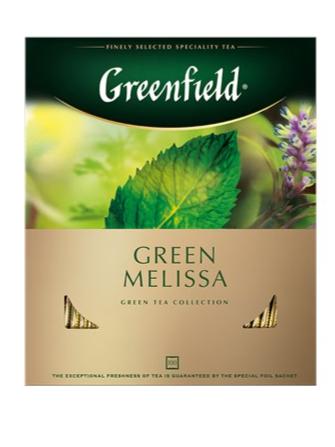 Чай Greenfield Green Melissa зеленый 100 пакетиков, 150г