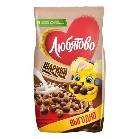 Готовый завтрак Любятово Шарики шоколадные, 500г