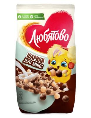Готовый завтрак Любятово шоколадные шарики Дуо Микс,  200г