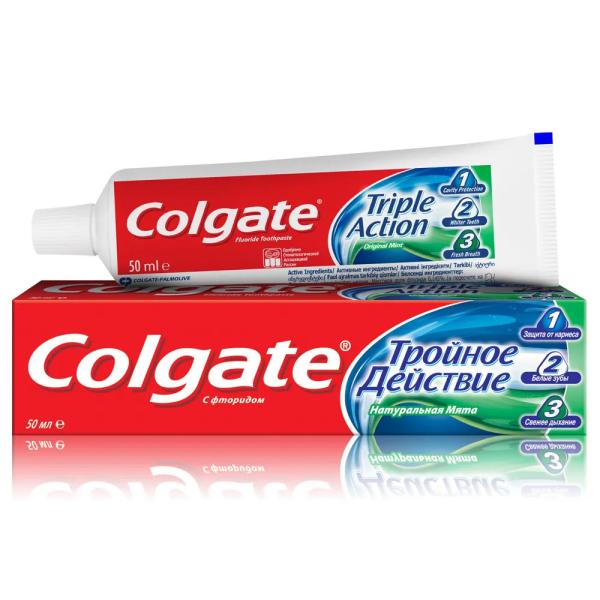 Colgate зубная паста тройное действие натур/ мята 100 мл