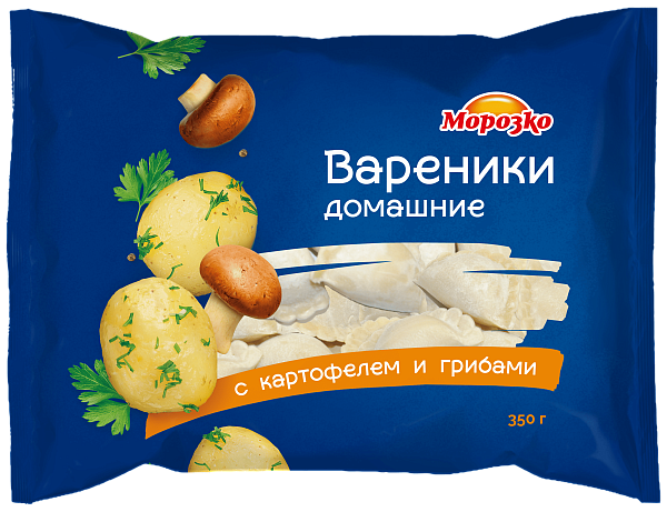 Вареники с картофелем и грибами домашние Морозко 350г
