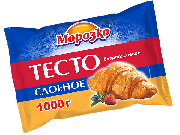 Тесто слоеное бездрожжевое Морозко 1000г