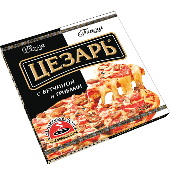 Пицца с ветчиной и грибами Цезарь 420г