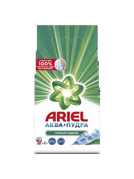 Стиральный порошок Ariel автомат АКВА ПУДРА Горный родник 3 кг