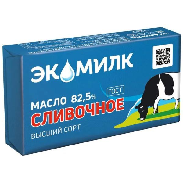 Масло сливочное Экомилк Традиционное ГОСТ 82.5%, 180г
