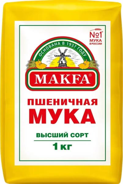 Мука пшеничная Makfa высшего сорта, 1 кг