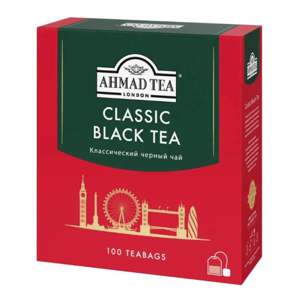 Чай Ahmad Tea Classic Black Tea, классический чёрный чай, 100 пакетиков