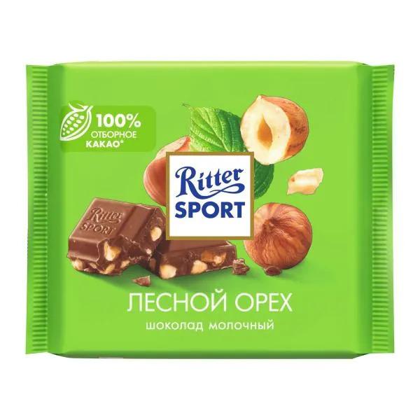 Шоколад  Ritter sport молочный лесной орех, 100г