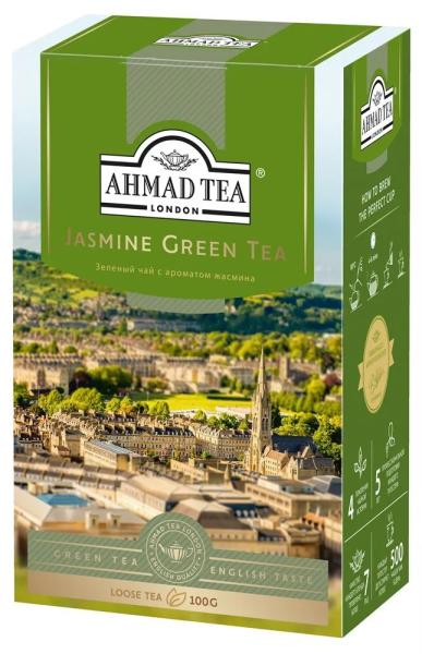 Чай листовой AHMAD TEA Ахмад Зелёный с Жасмином, 100г