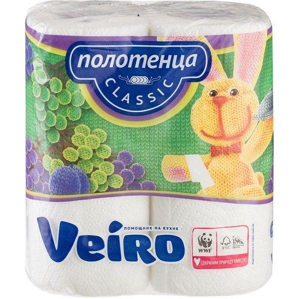Бумажные полотенца 2сл. 2 рулона Линия Veiro