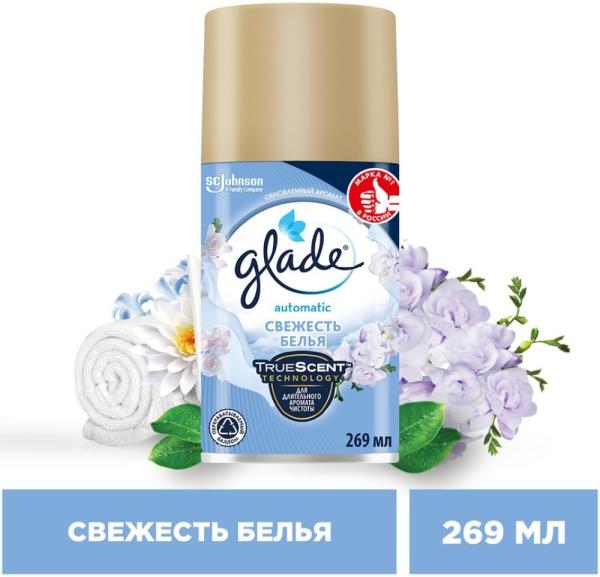 Освежитель воздуха Glade Automatic Свежесть белья сменный аромаблок 269 мл