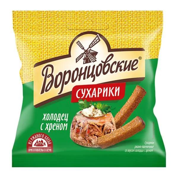 Сухарики Воронцовские ржано-пшеные холодец с хреном 80г