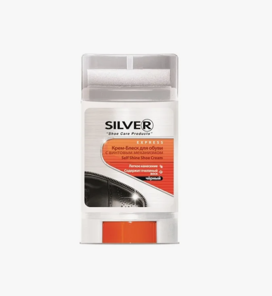 Крем-блеск для обуви Silver Comfort с винтовым механизмом черный 50 мл