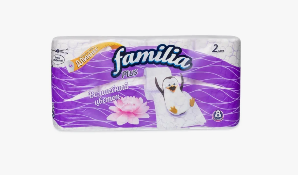 Туалетная бумага Familia Plus Волшебный цветок 2 слоя 8 шт