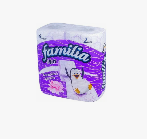Туалетная бумага Familia Plus Волшебный цветок 2 слоя 4 шт