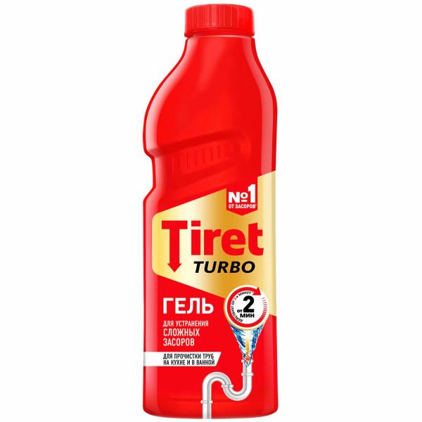 Гель для удаления засоров в канализационных трубах TIRET Turbo 1 л