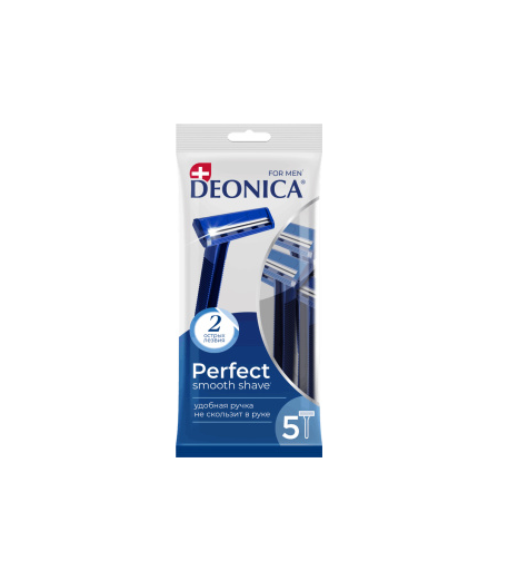 Бритва мужская одноразовая станки для бритья 2 лезвия Deonica for men Standart 5 шт