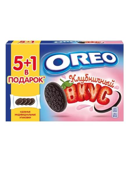 Печенье  Oreo с какао и начинкой со вкусом клубники, 228г